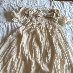 Off shoulder cream maxi dress